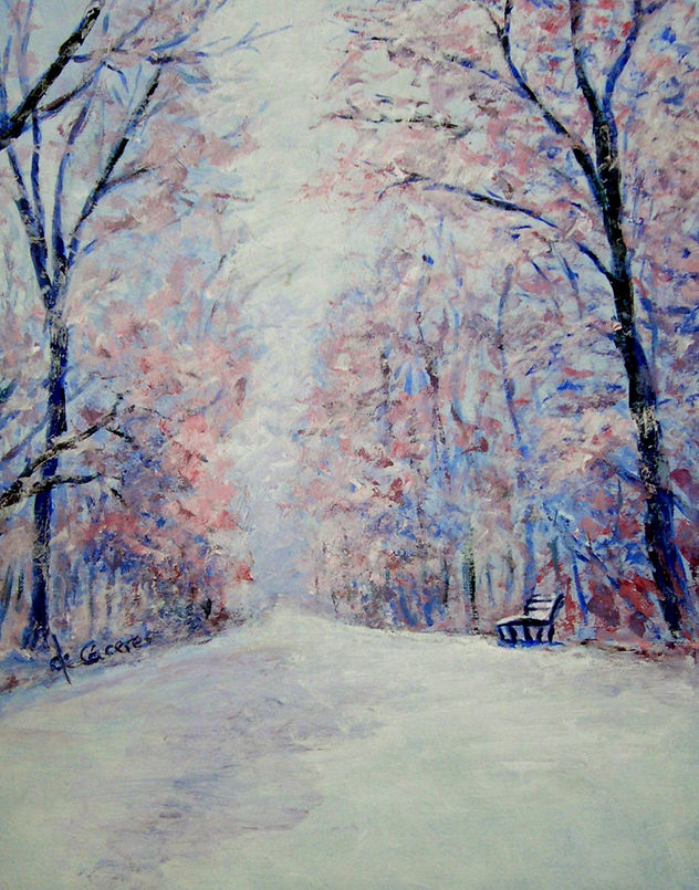 jardín nevado