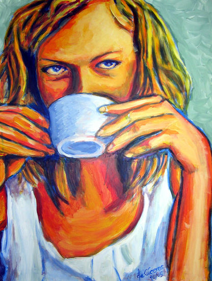 la chica de la taza Acrylic Others Figure Painting