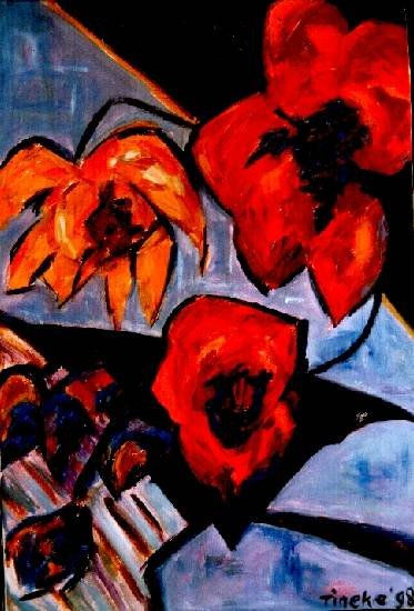 wilted tulips Acrylic Canvas Floral Painting