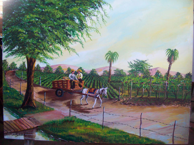 "constumbres iqueñas los cargadores de uvas " Oil Canvas Landscaping