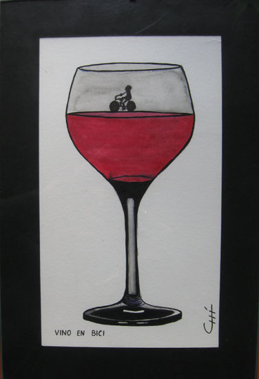 VINO EN BICI Tinta Papel Otros