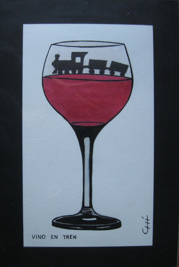 VINO EN TREN Tinta Papel Otros