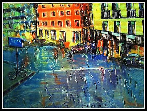 LLUVIA DE OTOÑO. Pastel Papel Paisaje