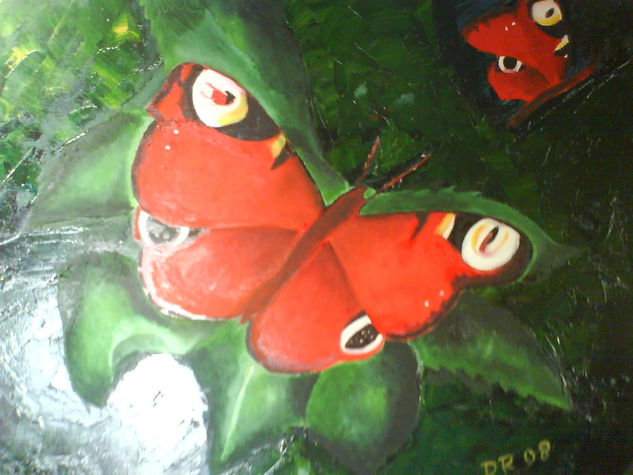 Mariposas rojas Oil Canvas Animals