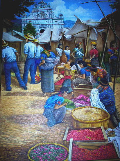 MERCADO DE RABINAL Oil Canvas Landscaping