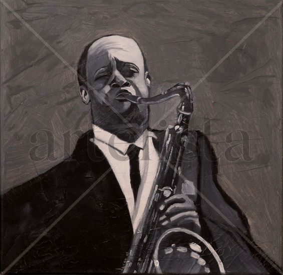 Coleman Hawkins Óleo Lienzo Figura