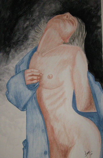 Desnudo 2 Watercolour Paper Nude Paintings