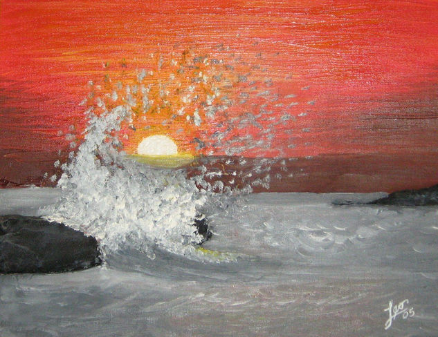 Atardecer Oil Canvas Marine Painting