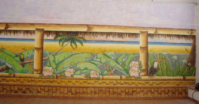 Mural Chiringuito del caribe Mixed media Others Landscaping