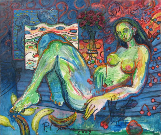 Desnudo Verde 1 Oil Canvas Nude Paintings