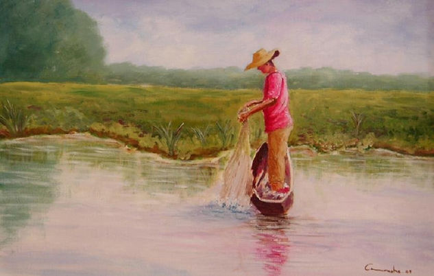 PESCANDO EN EL RIO Oil Others Landscaping