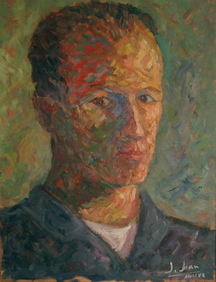 Autorretrato_1988 Oil Panel Figure Painting