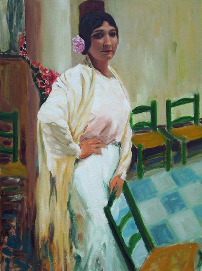 La gitana Oil Panel Figure Painting