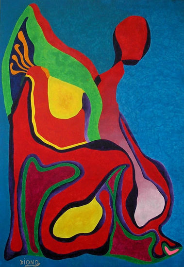 Angel / Demonio Acrylic Panel Figure Painting