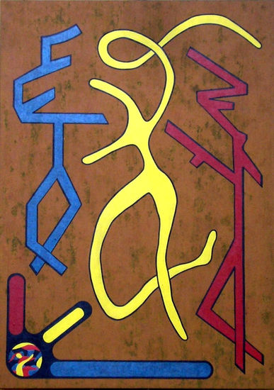 Danza con Fuego Acrylic Panel Figure Painting