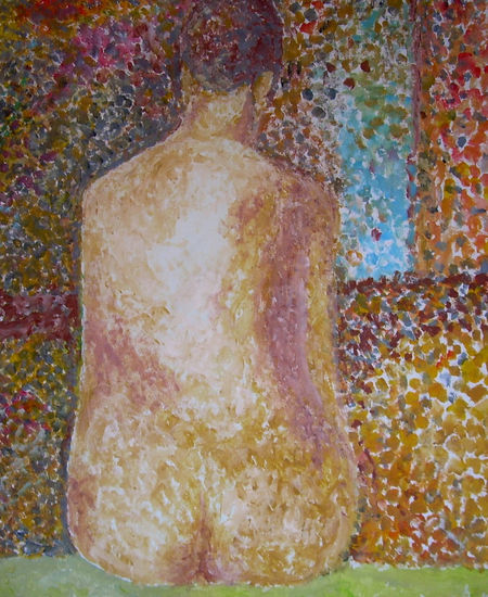 mujer de espaldas Acrylic Canvas Figure Painting