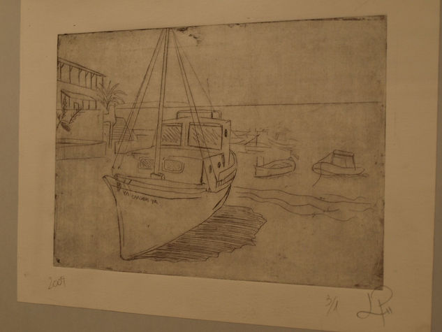 BARCOS PESQUEROS (YDRA, GRECIA)  30X24 CM Etching Process