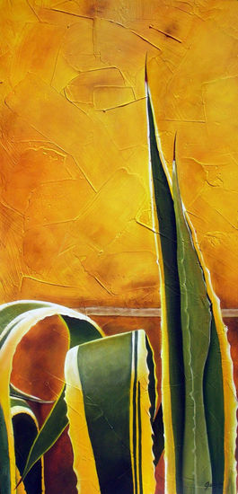 Agave Americana Acrylic Panel Floral Painting