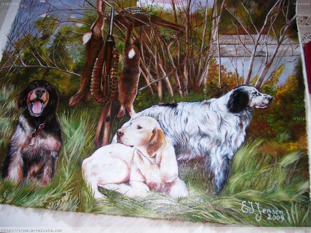 tres perros de Luigui Oil Canvas Animals