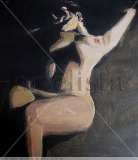 Claroscuro Acrylic Paper Nude Paintings