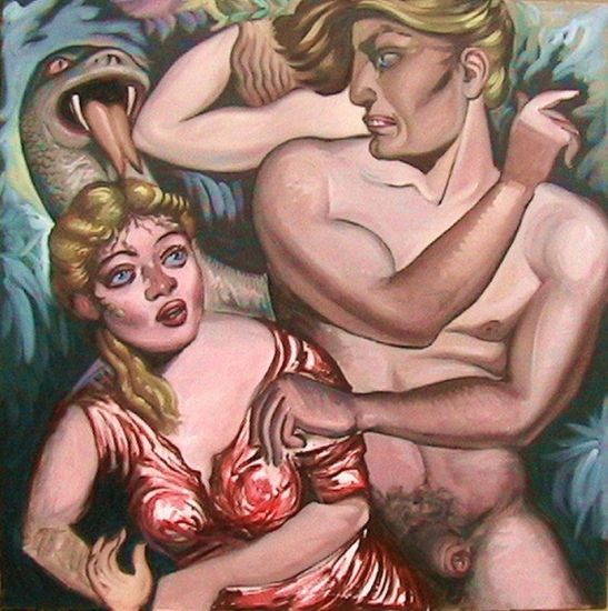 "APOLO Y LA NINFA CASTALIA" Óleo Lienzo Figura