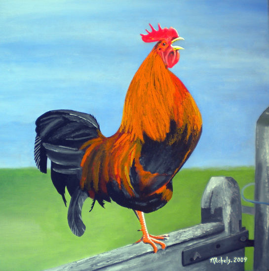 Ein Hahn,un coq. Acrylic Canvas Animals