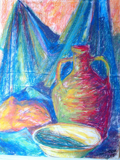 bodegon1 1987 Pastel Cartulina Desnudos