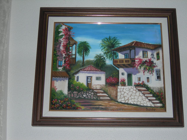 casa de pueblo Oil Canvas Landscaping