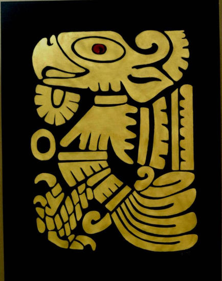 Aguila Azteca Acrylic Paper Figure Painting