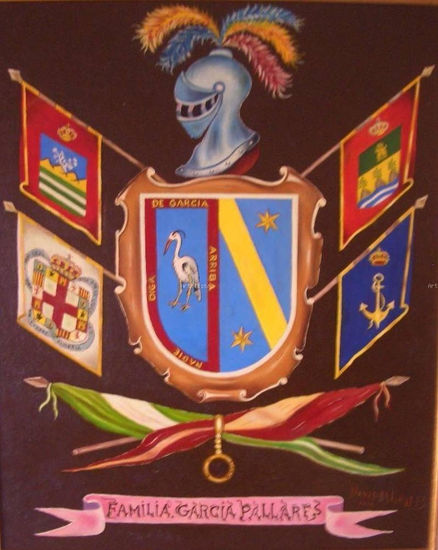 ESCUDO HERALDICO FAMILIA GARCIA PALLARES. Oil Canvas Others