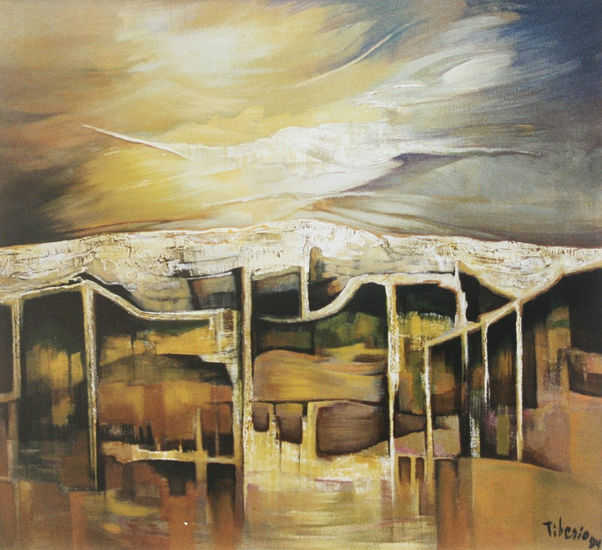 Los estratos de la tierra Oil Canvas Landscaping