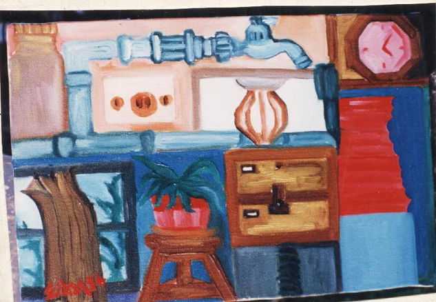 Composición de Laboratorio Oil Canvas Figure Painting