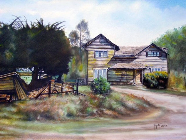 Casa en Los Muermos. Oil Canvas Landscaping