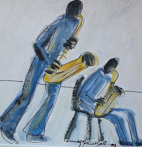 musicos de jazz 2 Acrílico Papel Otros