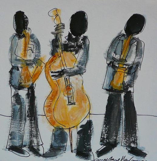 musicos de jazz 5 Acrylic Paper Others