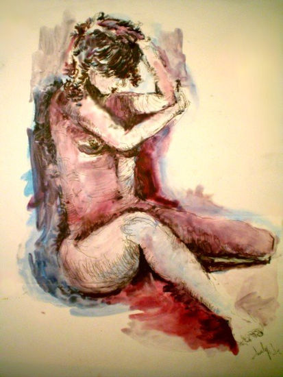 "Violeta" Watercolour Paper Nude Paintings