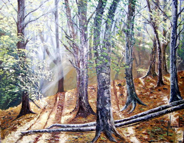 BOSQUE Óleo Tabla Paisaje