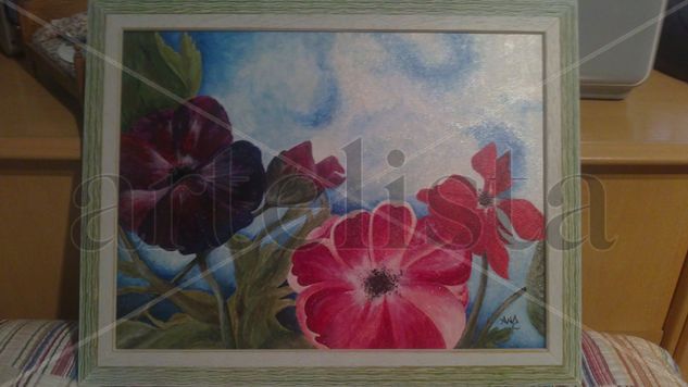 FLORES Y CIELO Acrylic Canvas Landscaping