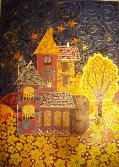 " MI NOCHE DE ESTRELLAS " Acrylic Canvas Landscaping