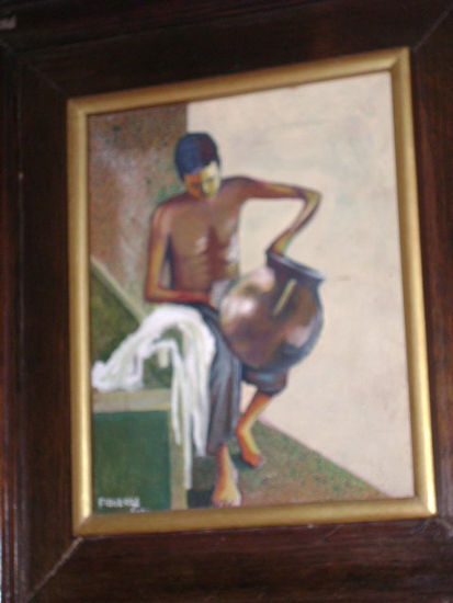 obrero de la ceramica Oil Canvas Figure Painting