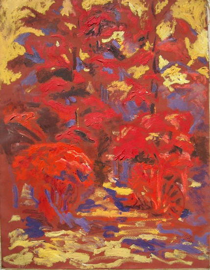 BOSQUE EN ROJO Oil Canvas Landscaping