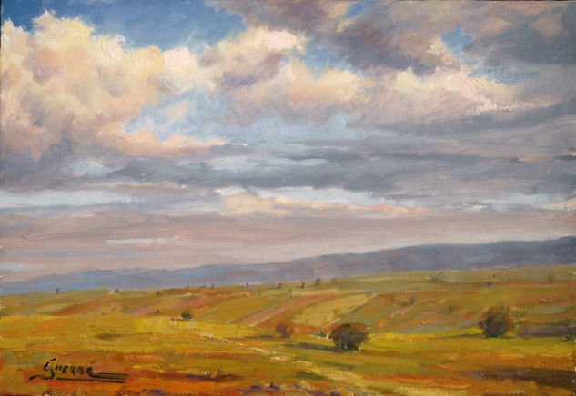 Cielo y tierras de Sepúlveda al atardecer Oil Canvas Landscaping