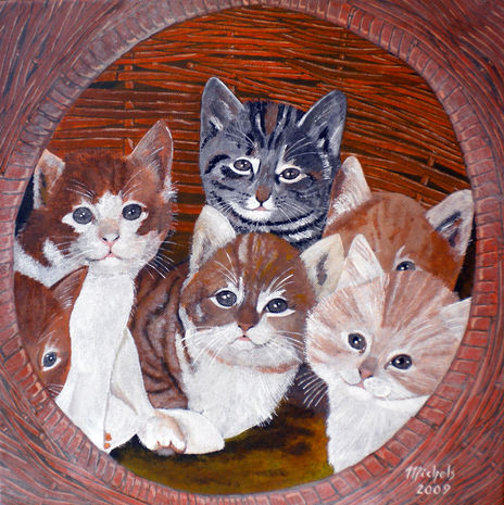 Ein Korb voll Katzen