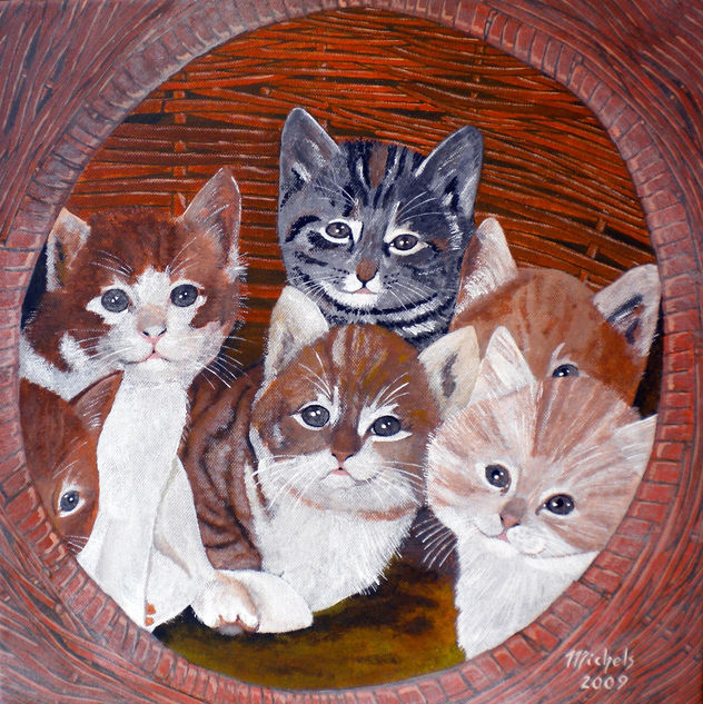 Ein Korb voll Katzen
