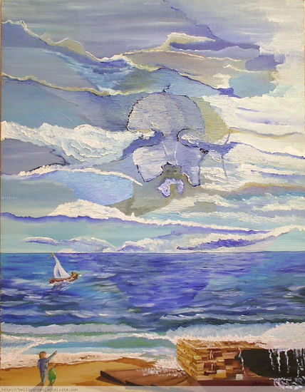 la santa faz sobre el Mediterráneo Oil Canvas Figure Painting