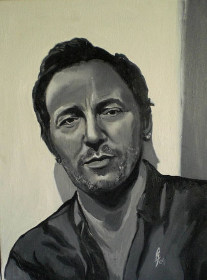 Retrato de Bruce Springsteen Oil Canvas Portrait