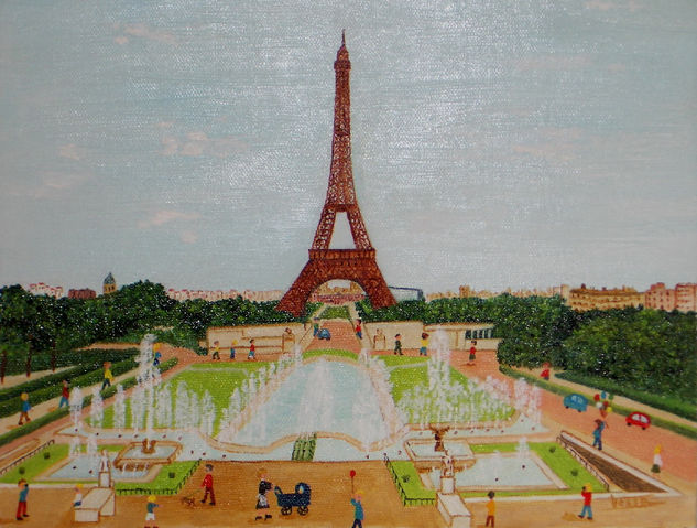 Torre Eiffel.Paris Stained glass Canvas Landscaping