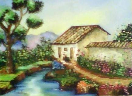 Paisaje espatulado Oil Canvas Landscaping