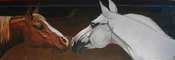 tordillo y colorada Acrylic Canvas Animals