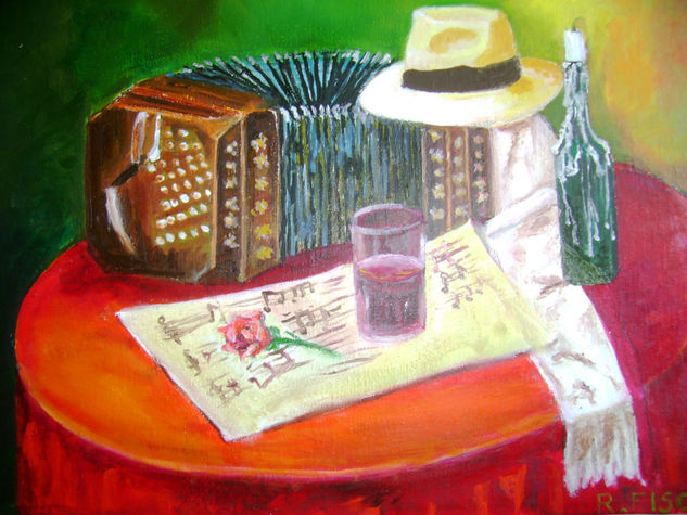 BANDONEÓN ARRABALERO Oil Canvas Still Life Paintings